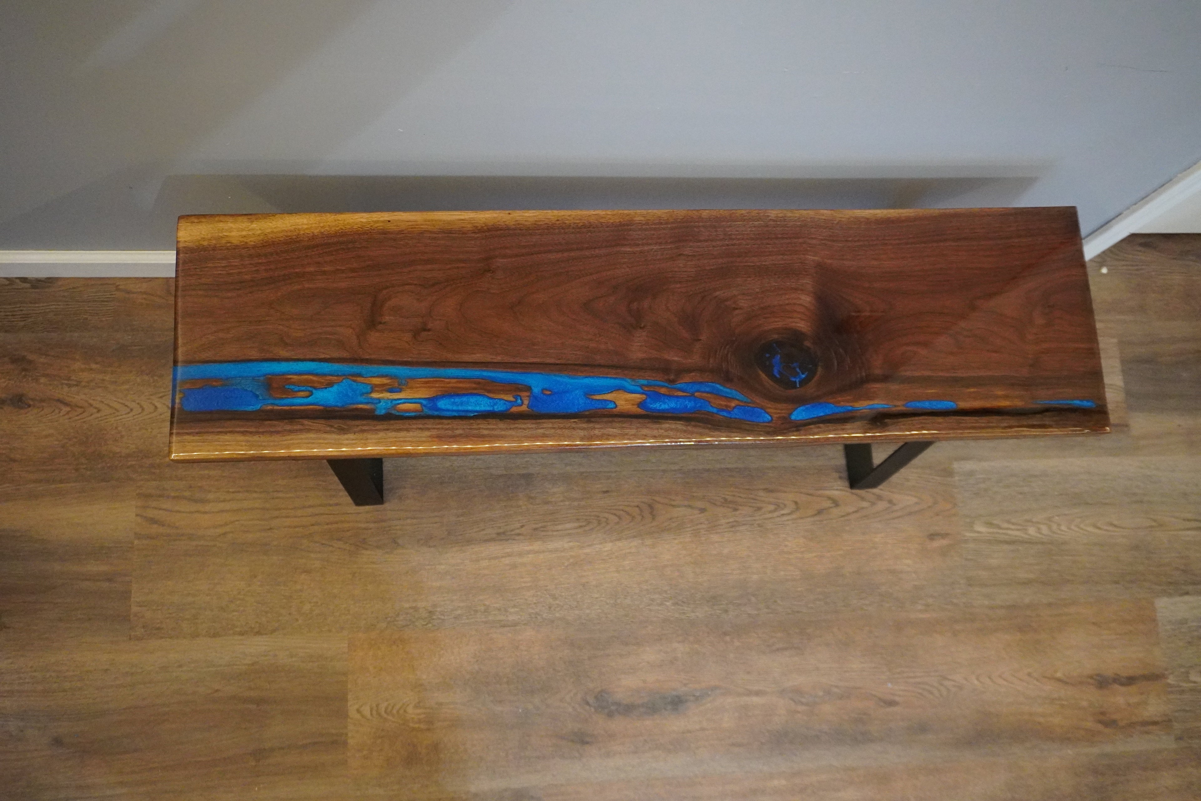 Live Edge Black Walnut Bench