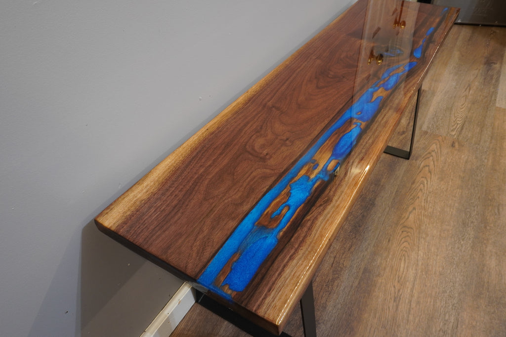 Live Edge Black Walnut Bench